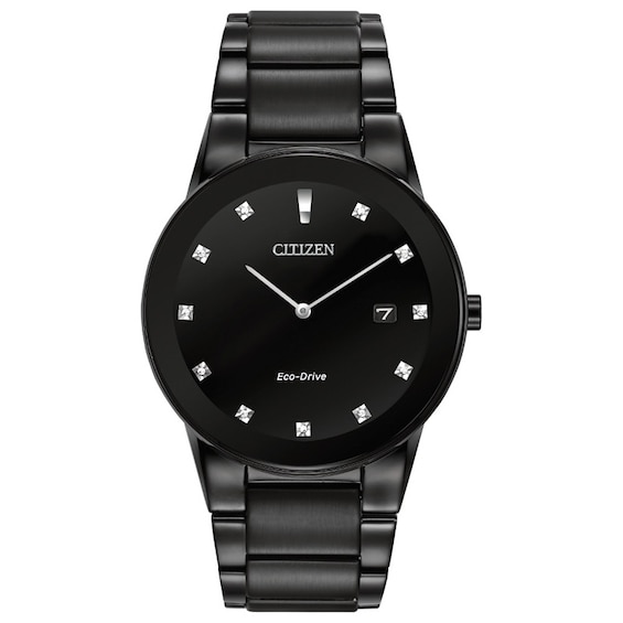 Men's Citizen Eco-Drive® Axiom Diamond Accent Black IP Watch (Model: Au1065-58G)