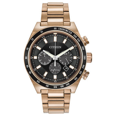 Men's Citizen Eco-Drive® Brycen Chronograph Rose-Tone Watch with