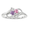 Thumbnail Image 0 of Mother's Simulated Birthstone Ring in Sterling Silver (2 Stones)