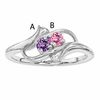 Thumbnail Image 1 of Mother's Simulated Birthstone Ring in Sterling Silver (2 Stones)