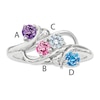 Thumbnail Image 1 of Mother's Simulated Birthstone Ring in Sterling Silver (4 Stones)