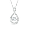 Thumbnail Image 0 of 4.5mm Lab-Created White Sapphire Infinity Pendant in Sterling Silver