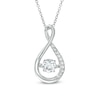 Thumbnail Image 1 of 4.5mm Lab-Created White Sapphire Infinity Pendant in Sterling Silver