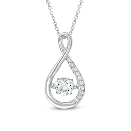Unstoppable Love™ 4.5mm Lab-Created White Sapphire Infinity Pendant in Sterling Silver
