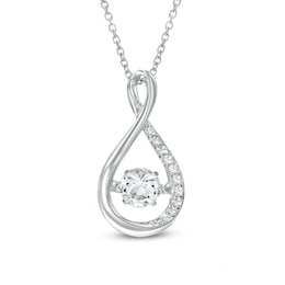4.5mm Lab-Created White Sapphire Infinity Pendant in Sterling Silver