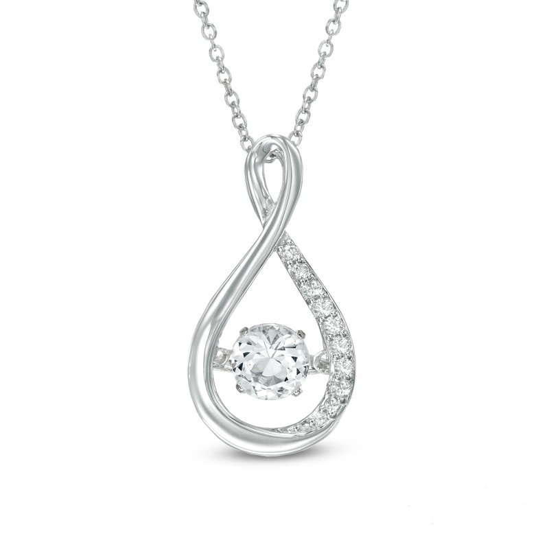 4.5mm Lab-Created White Sapphire Infinity Pendant in Sterling Silver