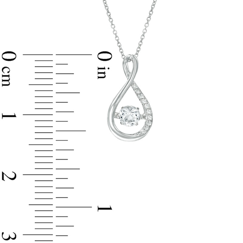 Main Image 2 of 4.5mm Lab-Created White Sapphire Infinity Pendant in Sterling Silver