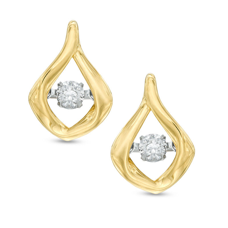 Main Image 1 of 1/5 CT. T.W. Diamond Solitaire Drop Earrings in 10K Gold