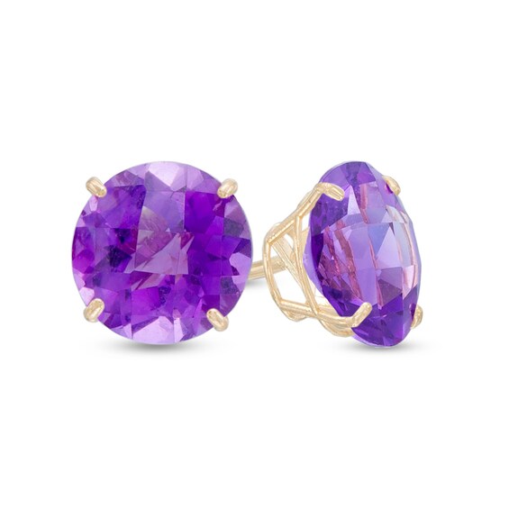8.0mm Amethyst Stud Earrings in 10K Gold Zales