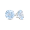 Thumbnail Image 0 of 8.0mm Simulated Aquamarine Stud Earrings in 10K White Gold