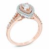 Thumbnail Image 2 of 1 CT. T.W. Pear-Shaped Diamond Double Frame Engagement Ring in 14K Two-Tone Gold