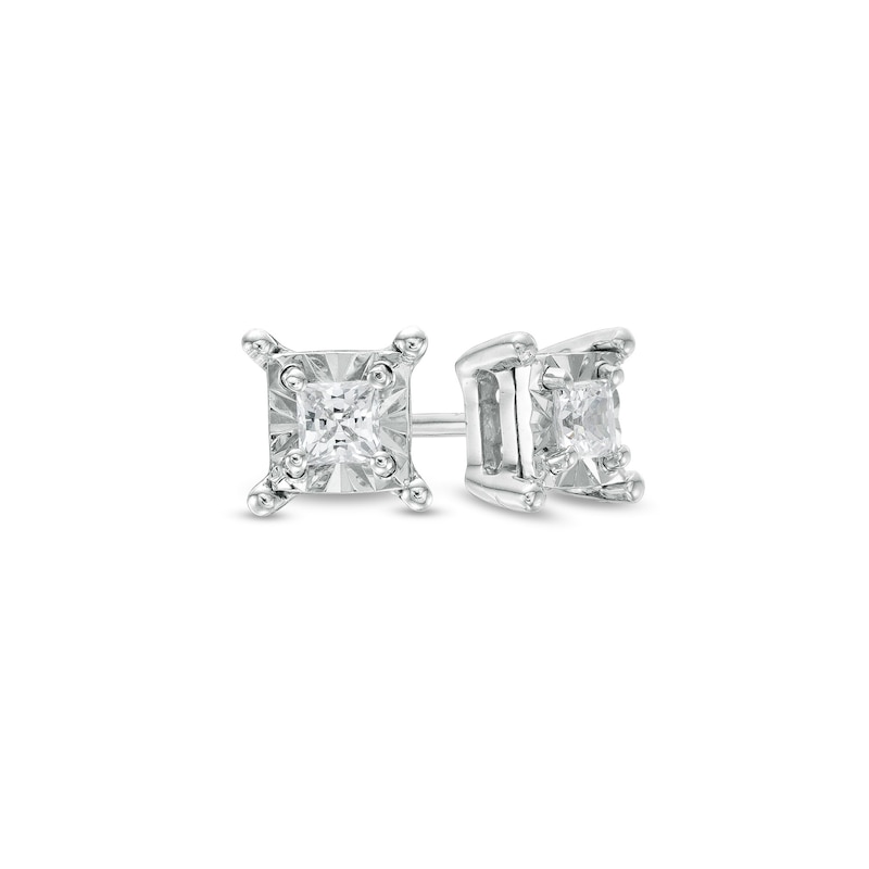 1/4 CT. T.W. Princess-Cut Diamond Solitaire Stud Earrings in Sterling Silver (J/I3)