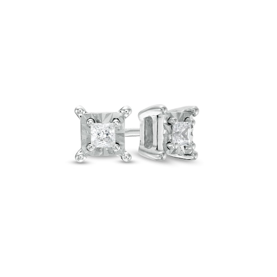 Zales 1/3 Ct. T.W. Diamond Solitaire Stud Earrings in Sterling Silver (J/I3)