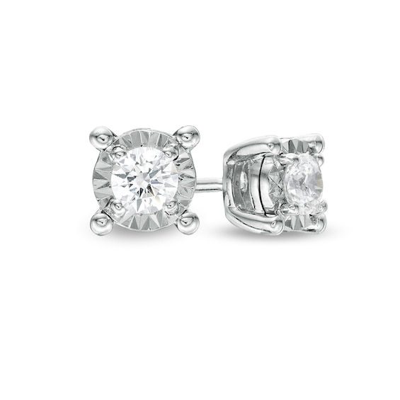 Zales 1/3 Ct. T.W. Diamond Solitaire Stud Earrings in Sterling Silver (J/I3)