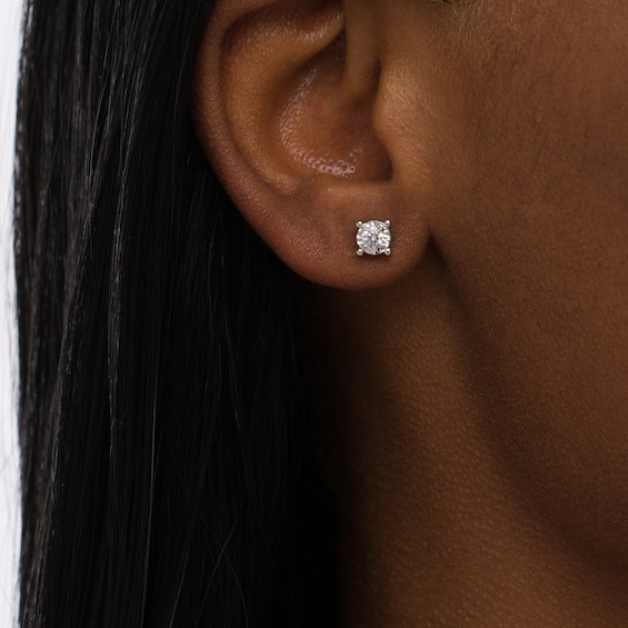 1/3 CT. T.w. Diamond Solitaire Stud Earrings in Sterling Silver (J/I3)
