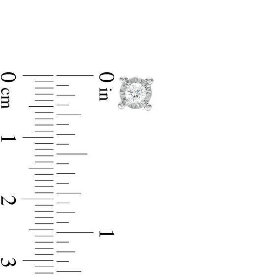 1/3 CT. T.w. Diamond Solitaire Stud Earrings in Sterling Silver (J/I3)