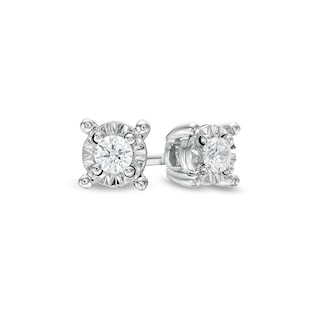1/10 CT. T.W. Diamond Solitaire Stud Earrings in Sterling Silver (J/I3)
