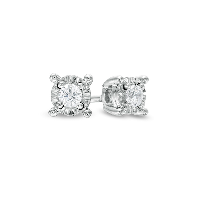 Zales 1/3 Ct. T.W. Diamond Solitaire Stud Earrings in Sterling Silver (J/I3)