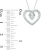 Thumbnail Image 2 of 1/10 CT. Diamond Solitaire Pretzel Heart Pendant in 10K White Gold