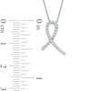 Thumbnail Image 2 of 1/8 CT. T.W. Diamond Awareness Ribbon Pendant in Sterling Silver