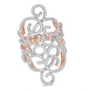 Thumbnail Image 0 of Lab-Created White Sapphire Large Scroll Ring in Sterling Silver with 14K Rose Gold Plate