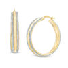 Thumbnail Image 0 of 30mm Double Row Glitter Hoop Earrings in 10K Gold
