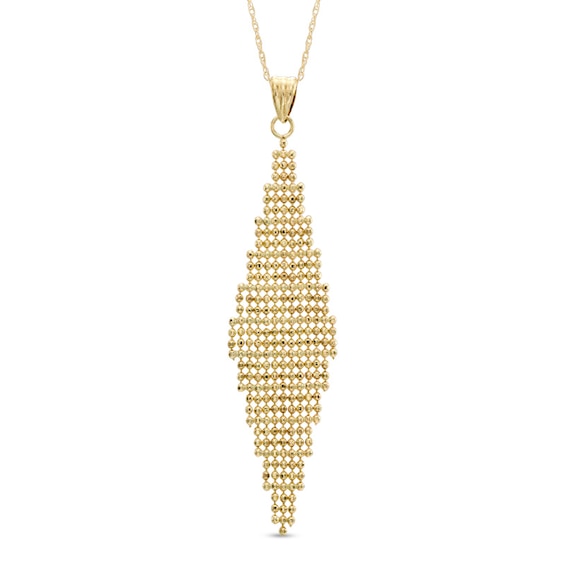 Kite-Shaped Bead Drop Pendant in 10K Gold