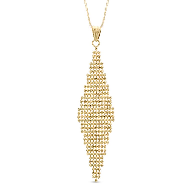 Main Image 1 of Kite-Shaped Bead Drop Pendant in 10K Gold