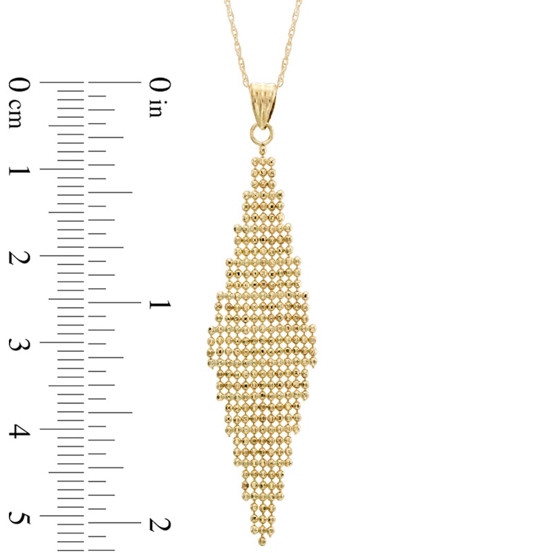 Main Image 2 of Kite-Shaped Bead Drop Pendant in 10K Gold