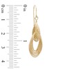Thumbnail Image 2 of Diamond-Cut Layered Double Circle Drop Earrings in 10K Gold