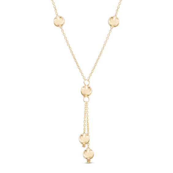 Beaded Lariat Necklace in 10K Gold | Zales
