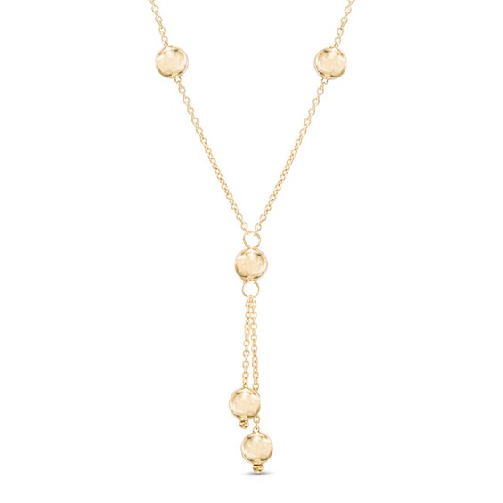 Beaded Lariat Necklace in 10K Gold | Zales