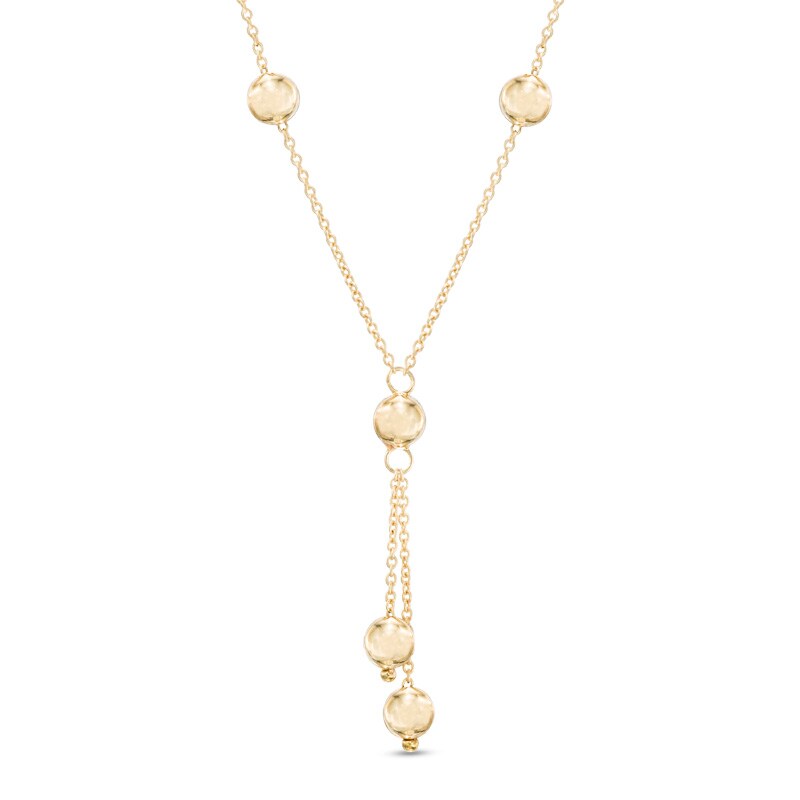 Main Image 1 of Beaded Lariat Necklace in 10K Gold