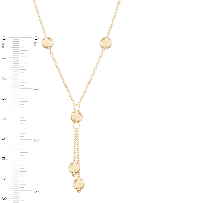 Main Image 2 of Beaded Lariat Necklace in 10K Gold