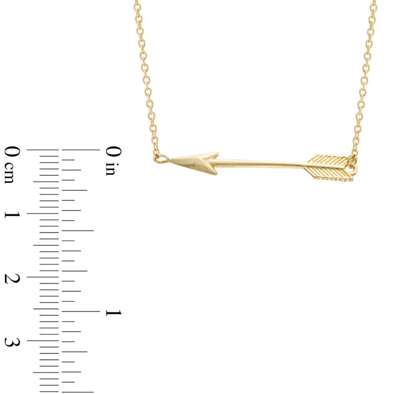 Main Image 2 of Sideways Arrow Necklace in 10K Gold