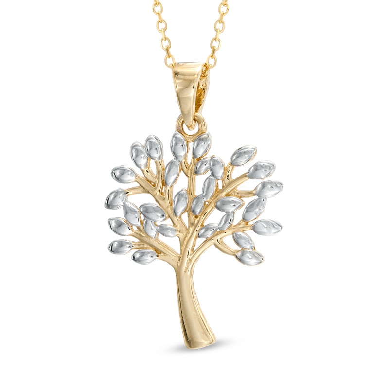 Tree Pendant in 10K Two-Tone Gold