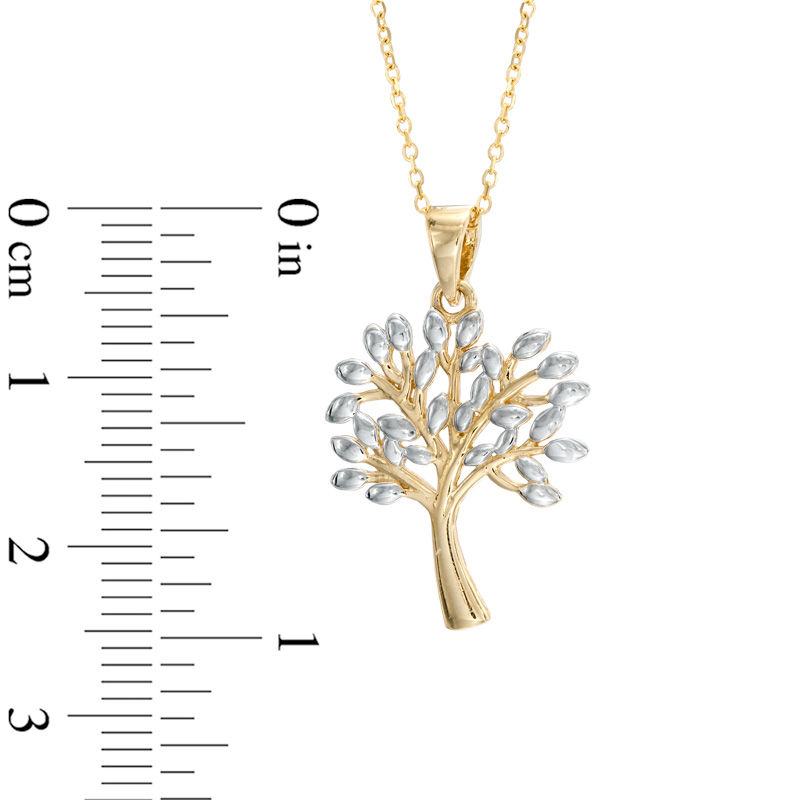 Main Image 2 of Tree Pendant in 10K Two-Tone Gold
