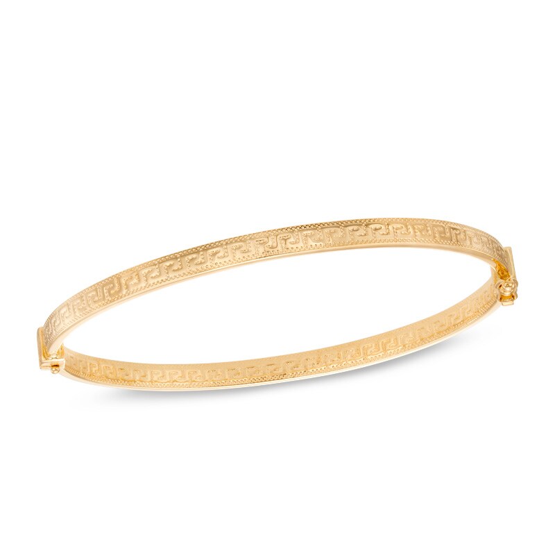 Main Image 1 of 4.0mm Greek Key Bangle in 14K Gold