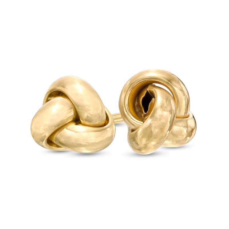Main Image 1 of Small Love Knot Stud Earrings in 10K Gold