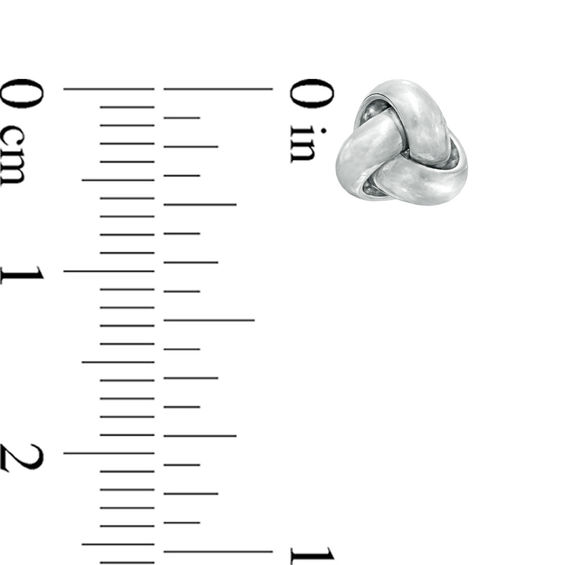 Small Love Knot Stud Earrings in 10K White Gold