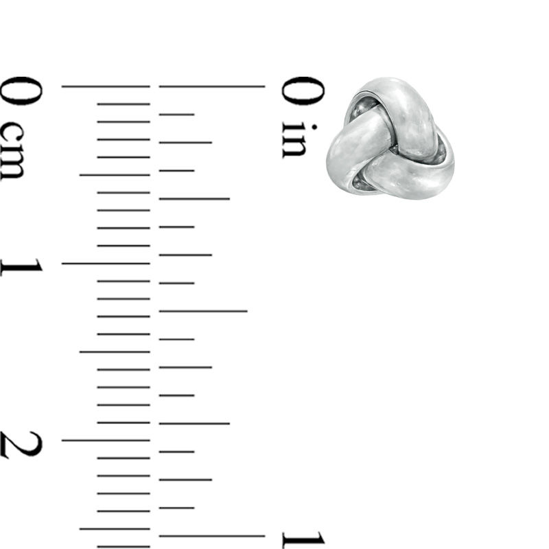Main Image 2 of Small Love Knot Stud Earrings in 10K White Gold