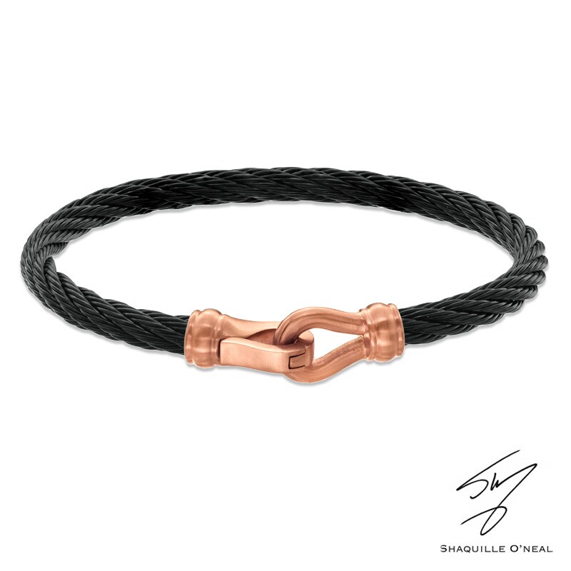 Main Image 1 of Men's Cable Bracelet in Two-Tone Stainless Steel - 8.5"