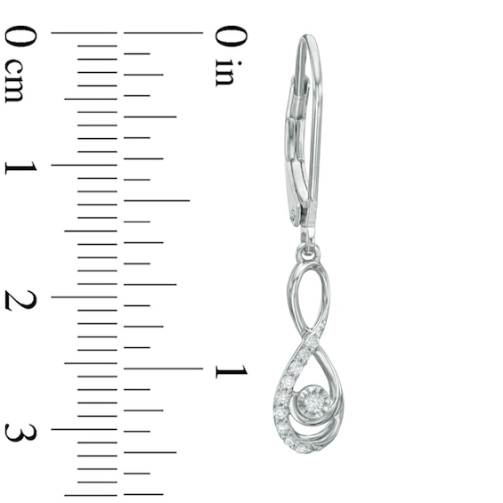 1/10 CT. T.w. Diamond Infinity Drop Earrings in 10K White Gold