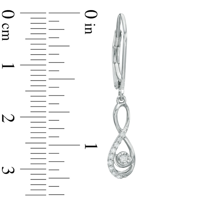 1/10 CT. T.W. Diamond Infinity Drop Earrings in 10K White Gold