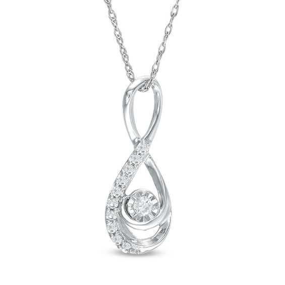 Diamond Accent Infinity Pendant in 10K White Gold