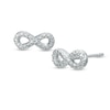 Thumbnail Image 1 of Diamond Accent Beaded Infinity Stud Earrings in Sterling Silver