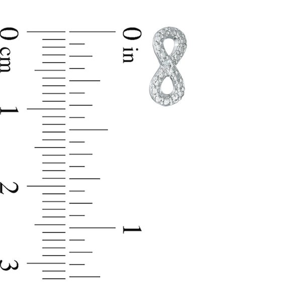 Diamond Accent Beaded Infinity Stud Earrings in Sterling Silver