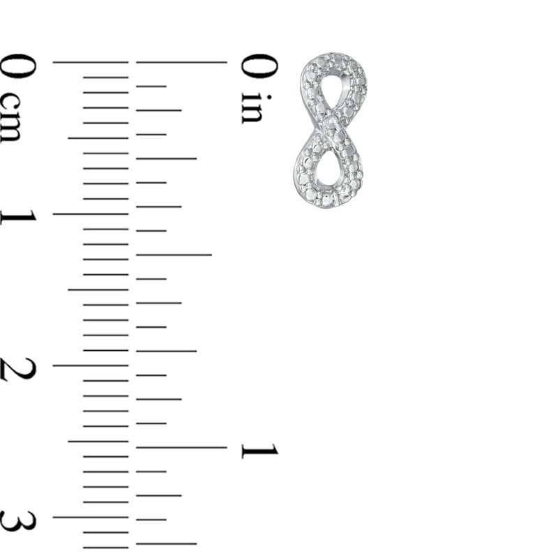 Main Image 2 of Diamond Accent Beaded Infinity Stud Earrings in Sterling Silver