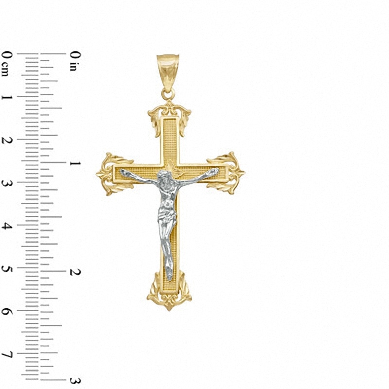 Large Crucifix Charm in 10K Two-Tone Gold