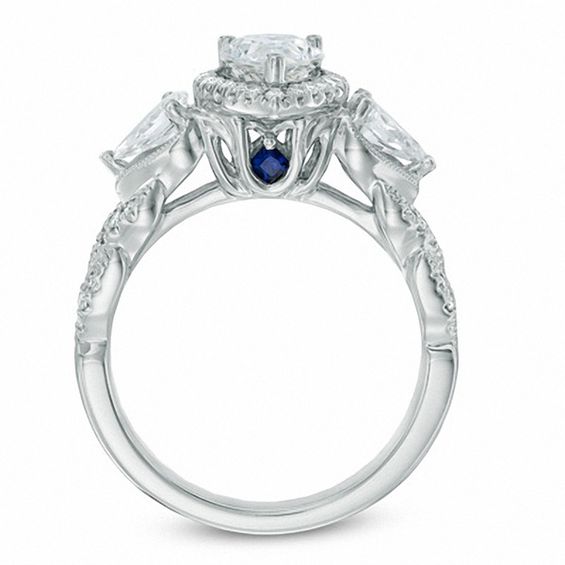 Vera Wang Love Collection 1-3/4 CT. T.w. Pear-Shaped Diamond Three Stone Engagement Ring 14K White Gold